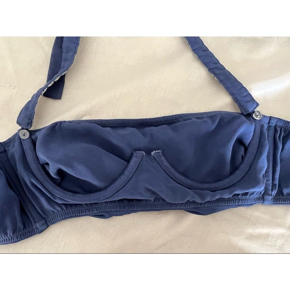 La Perla Women's Swimwear Bikini Navy Blue Only Bra Silk IT 40 - Picture 3 of 8